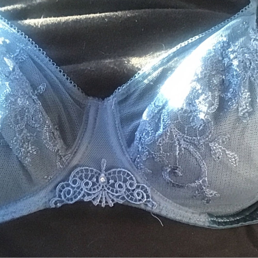 Dark Blue/ Greens  Lace Bra With Gem Stone “empreinte” 34D( BRAND NEW )